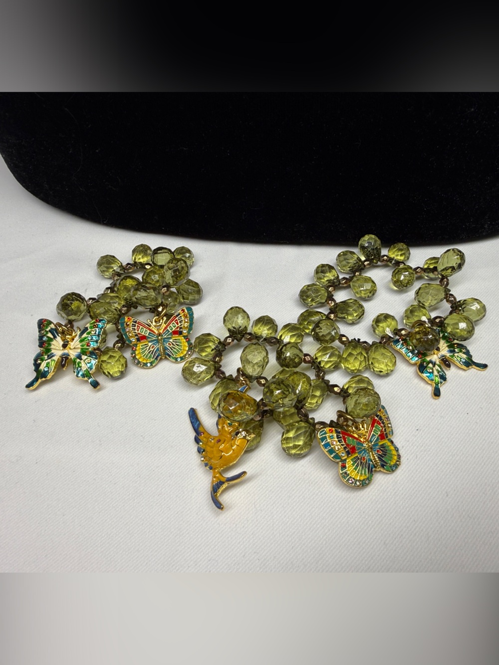 Sassy Jones Green Beaded Butterfly & Bird Bracelets (3)